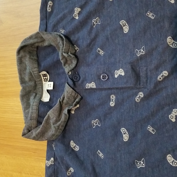Survival Gear blue short sleeve shirt with gamer print boys large 12-14 - Picture 6 of 7